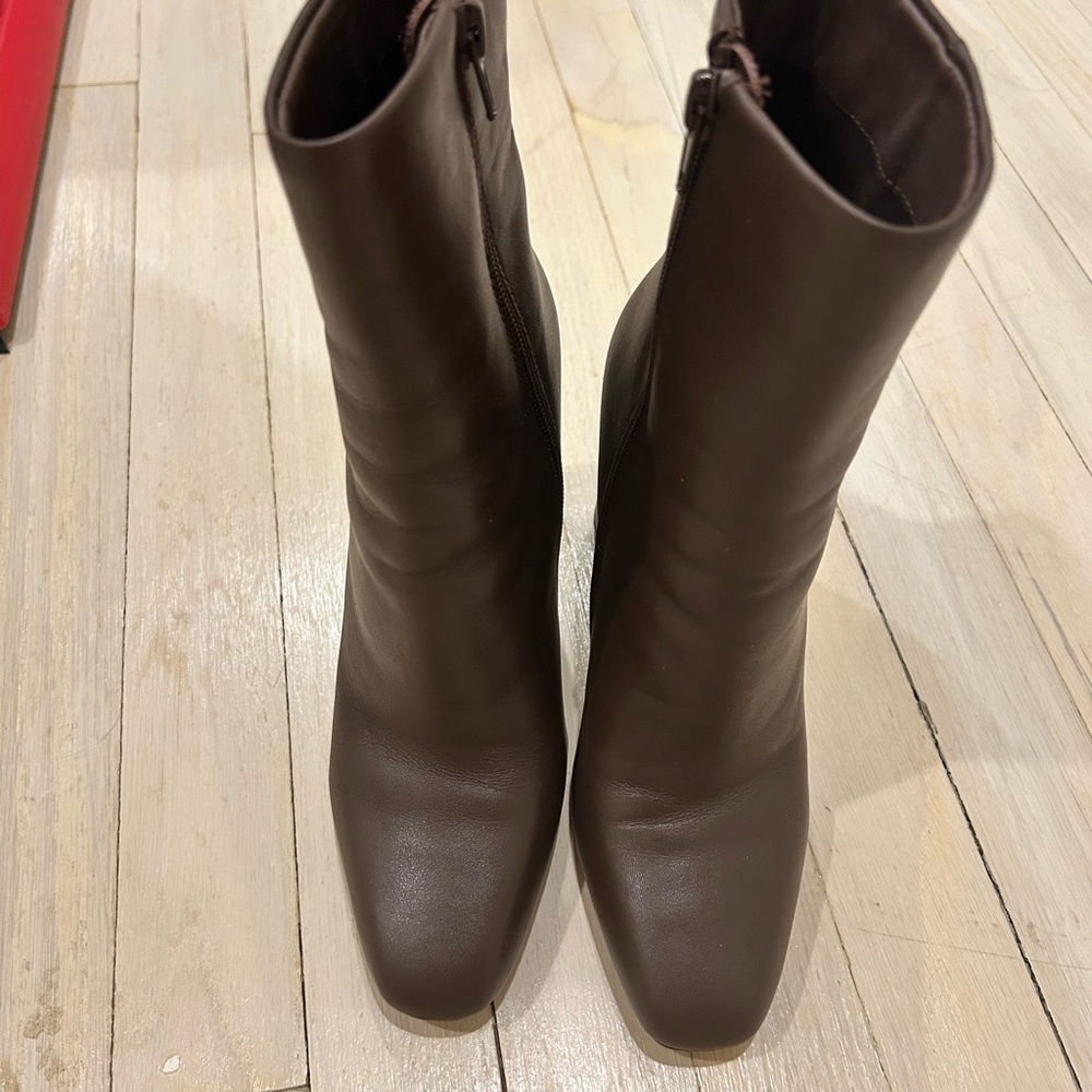 Steve Madden Brown Ankle Booties with Squared Toe